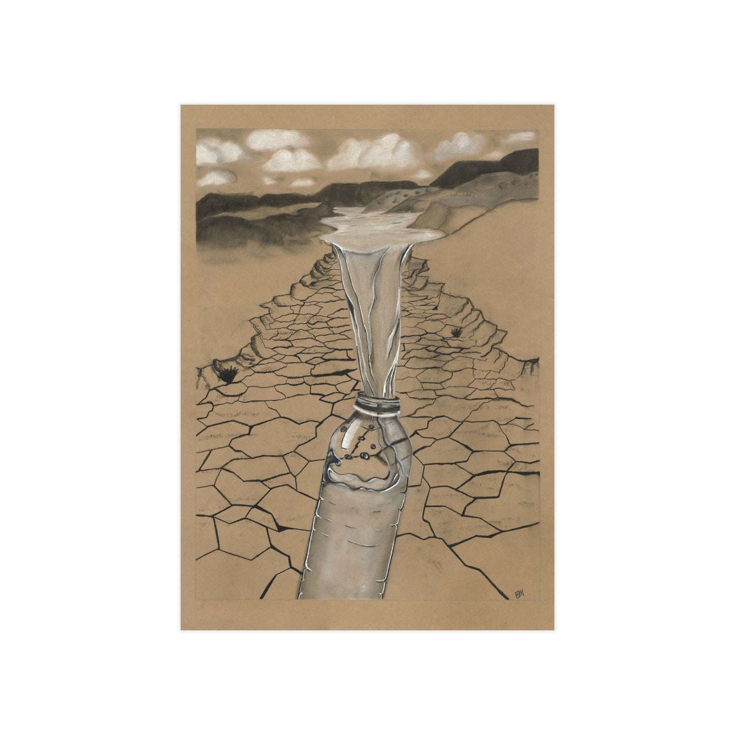 The Price of Greed Poster -Thought-Provoking Unframed Print - Water Scarcity Awareness Art