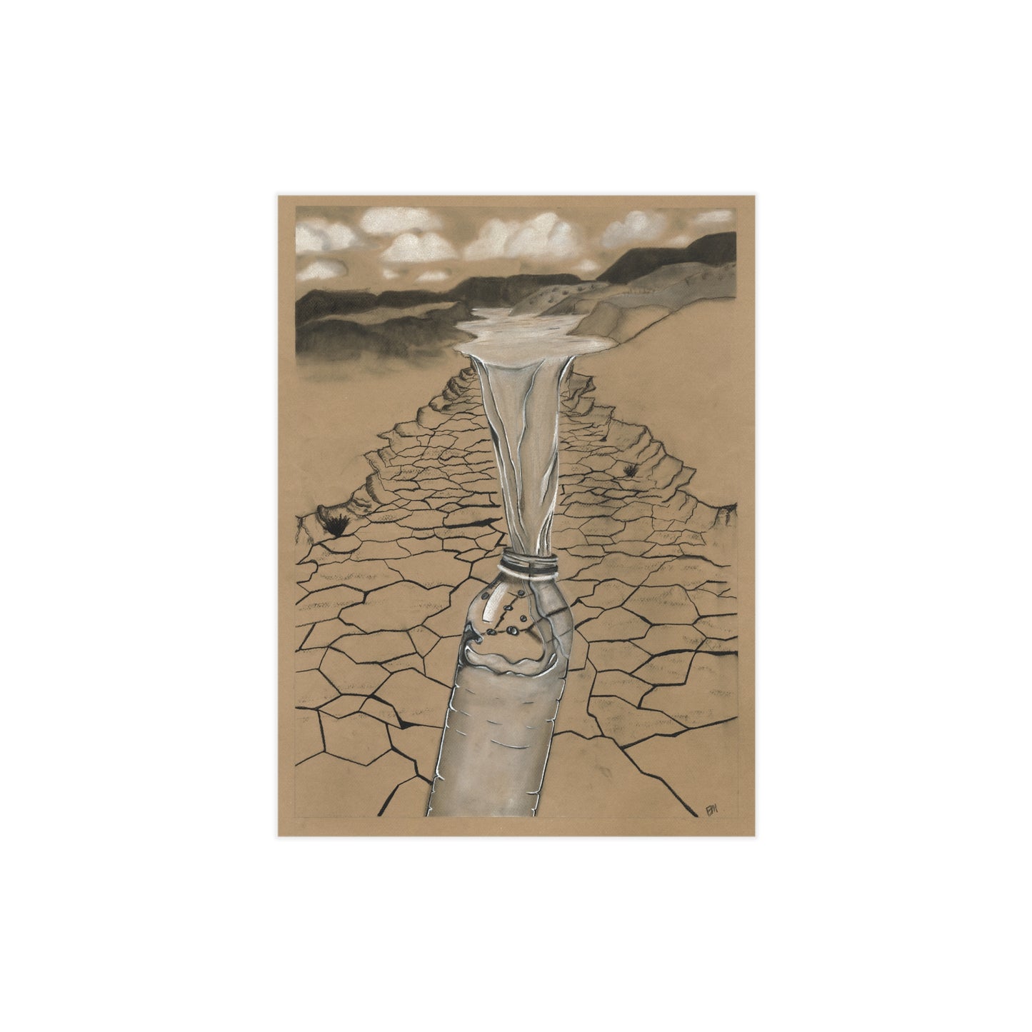 The Price of Greed Poster -Thought-Provoking Unframed Print - Water Scarcity Awareness Art